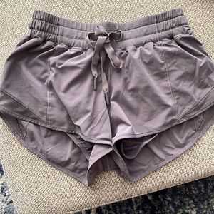 Purple/gray lululemon hotty hot shorts